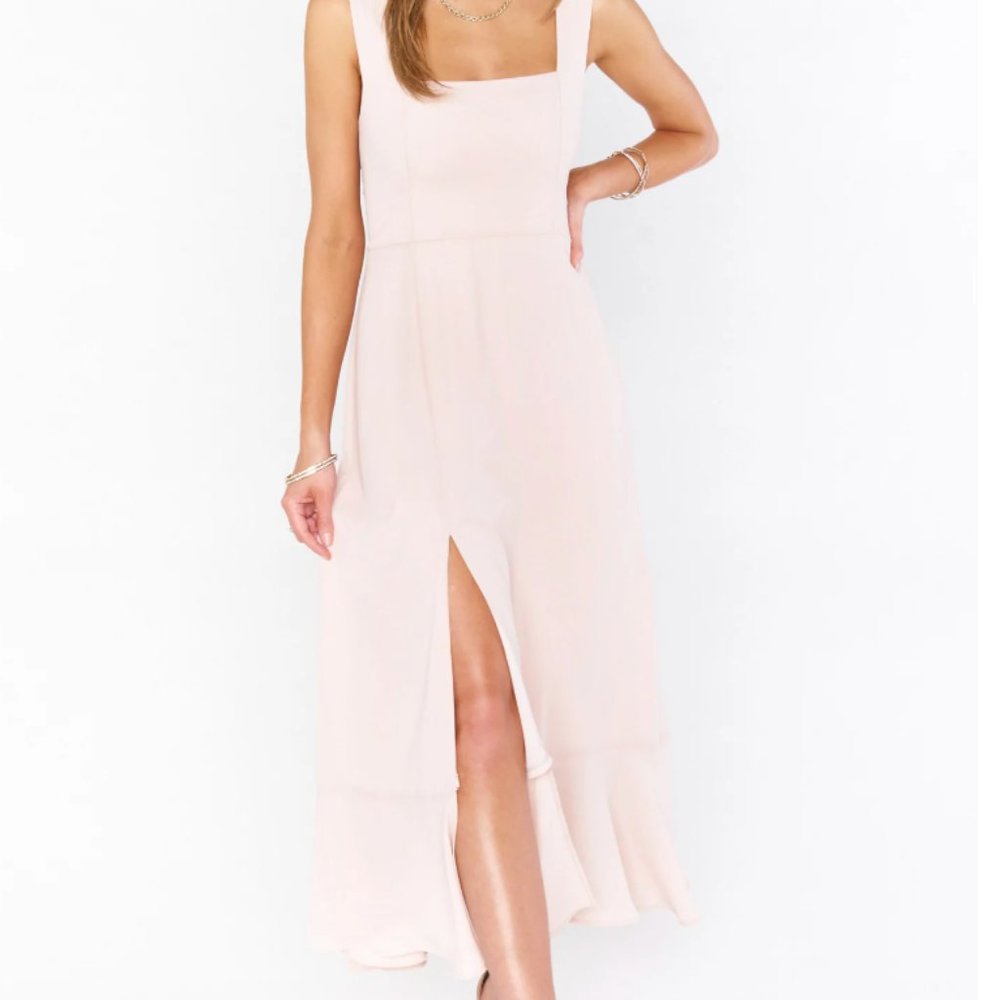 Show Me Your Mumu - Claire Midi Dress ~ Dusty Blush Crisp - Small